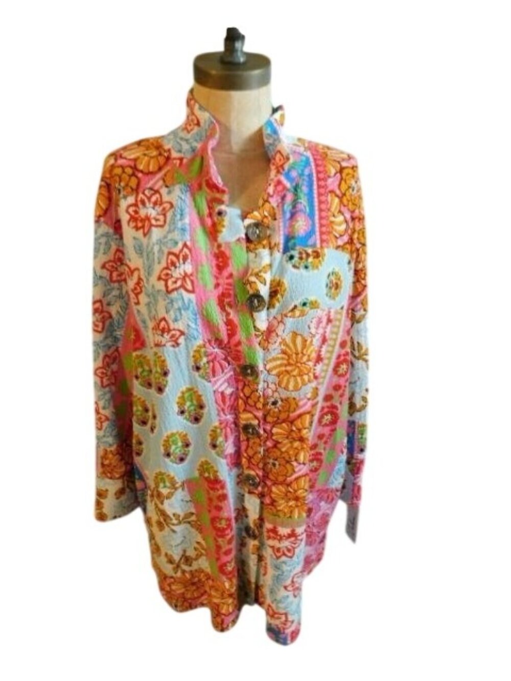 Calessa Size XL Boho Artsy Colorful Top Jacket NWT $69 - Picture 1 of 4